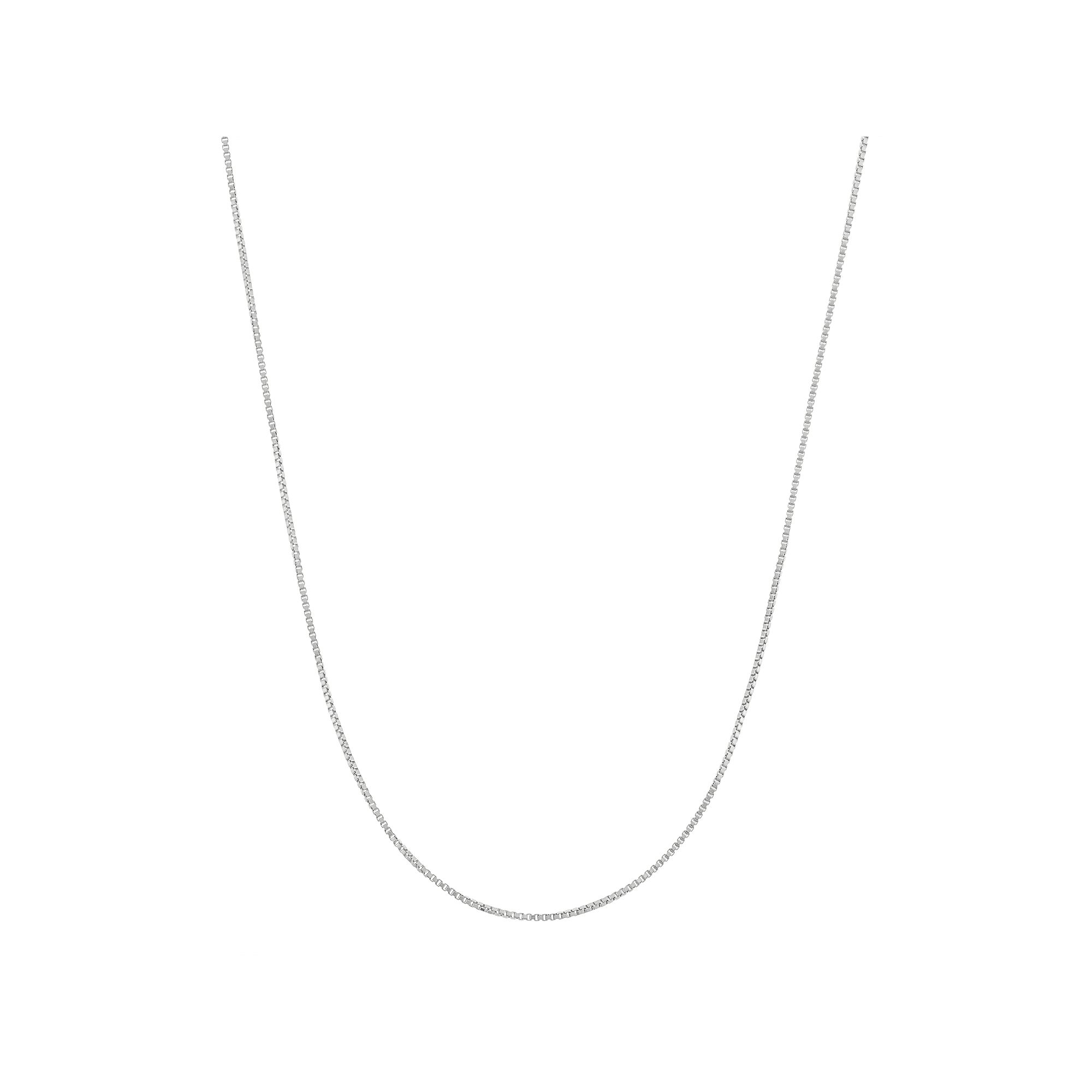 Jordan Blue Sterling Silver Box Chain Necklace, Womens, Size: 22, Grey