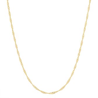 Jordan Blue 14k Gold-Plated Silver Adjustable Singapore Chain Necklace - 22 in