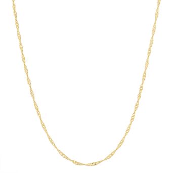 Jordan Blue 14k Gold-Plated Silver Adjustable Singapore Chain Necklace - 22 in