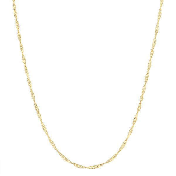 Jordan Blue 14k Gold-Plated Silver Adjustable Singapore Chain Necklace - 22  in.