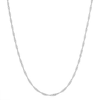 Jordan Blue Sterling Silver Singapore Chain Necklace