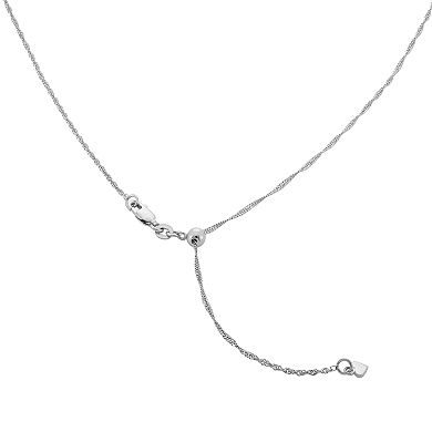 Jordan Blue Sterling Silver Singapore Chain Necklace