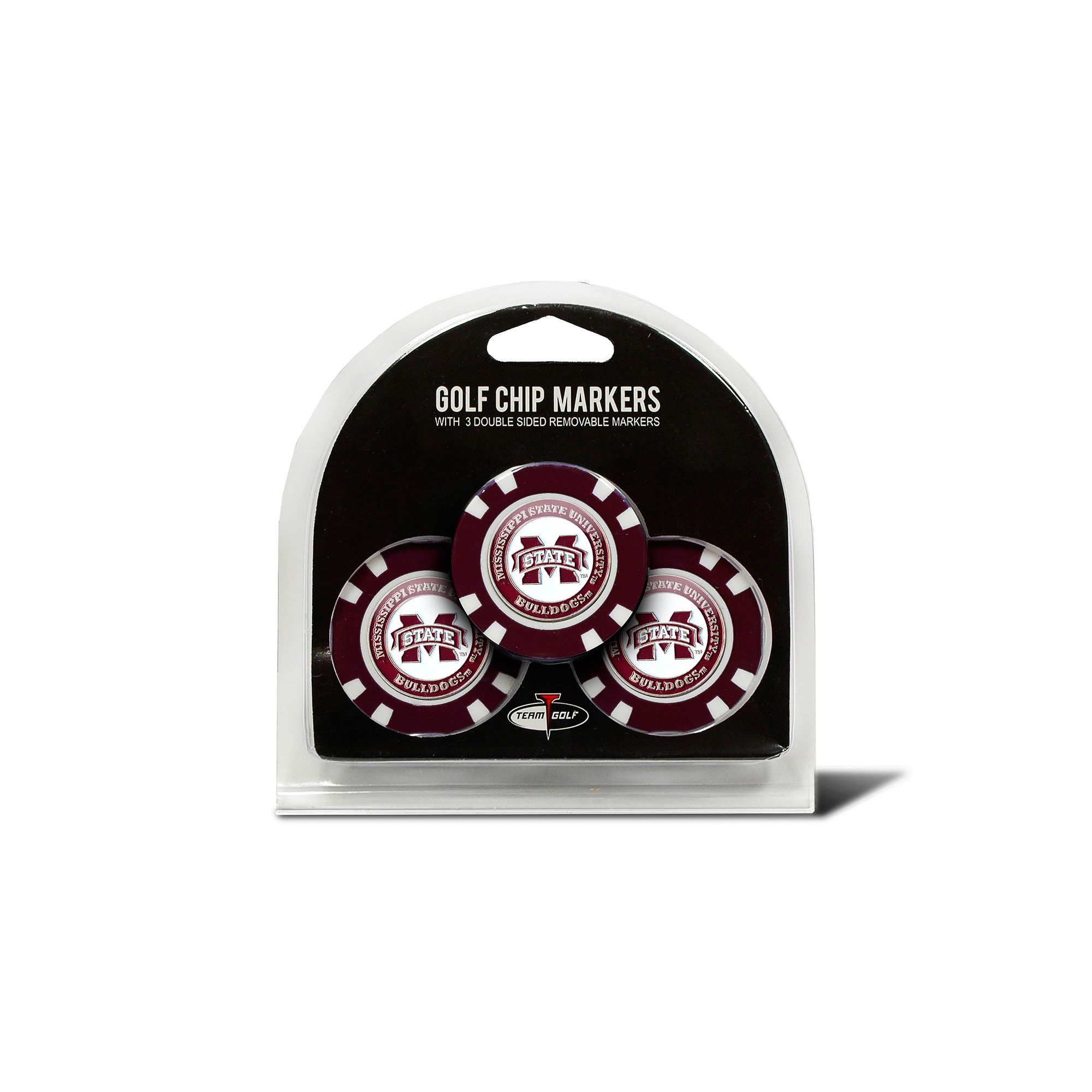 Team Golf Mississippi State Bulldogs 3-pack Poker Chip Ball Markers, Mst Te