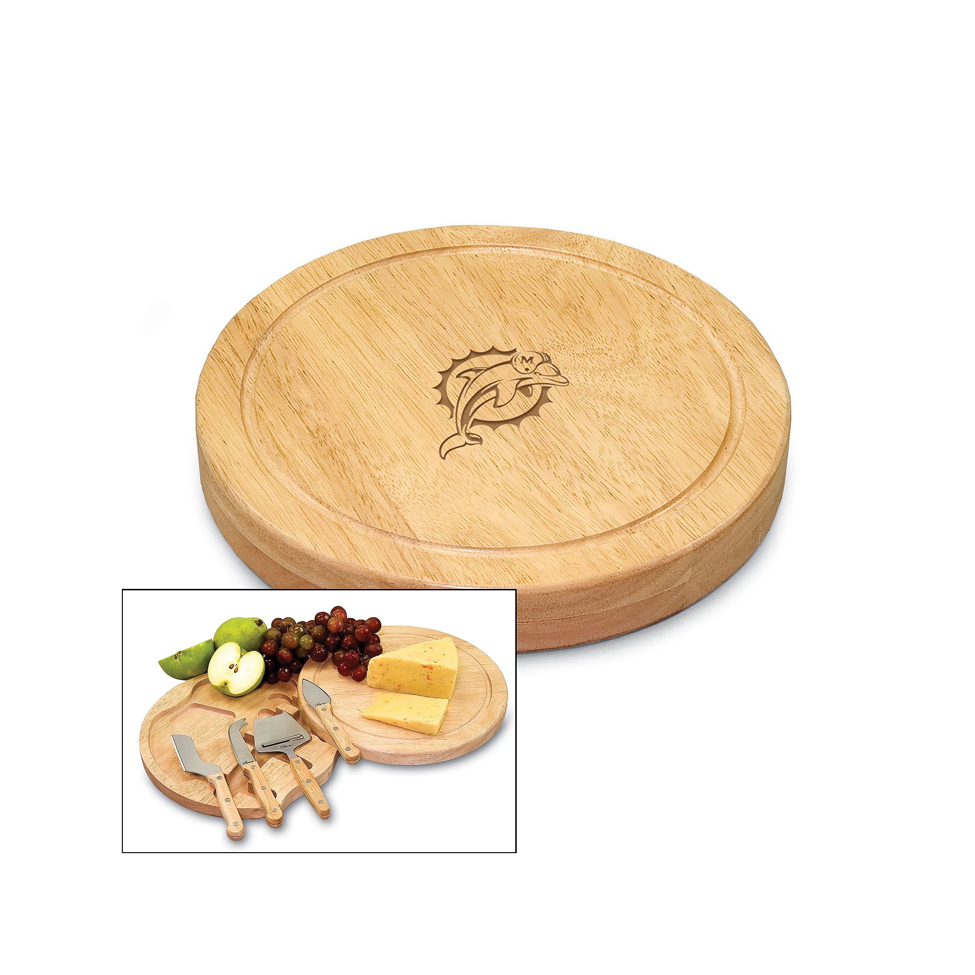 Picnic Time NFL 5-pc. Cheese Board Set, Miami Dolphins