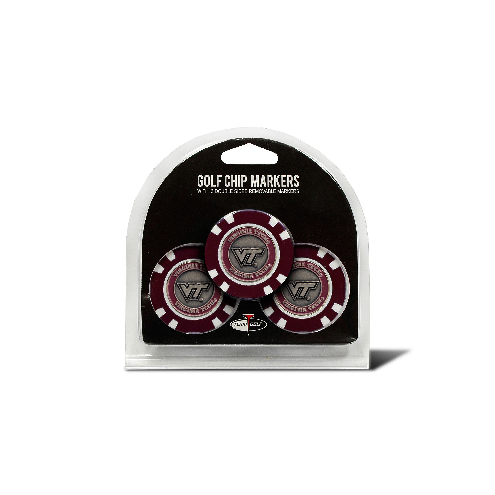 Team Golf Virginia Tech Hokies 3-pack Poker Chip Ball Markers