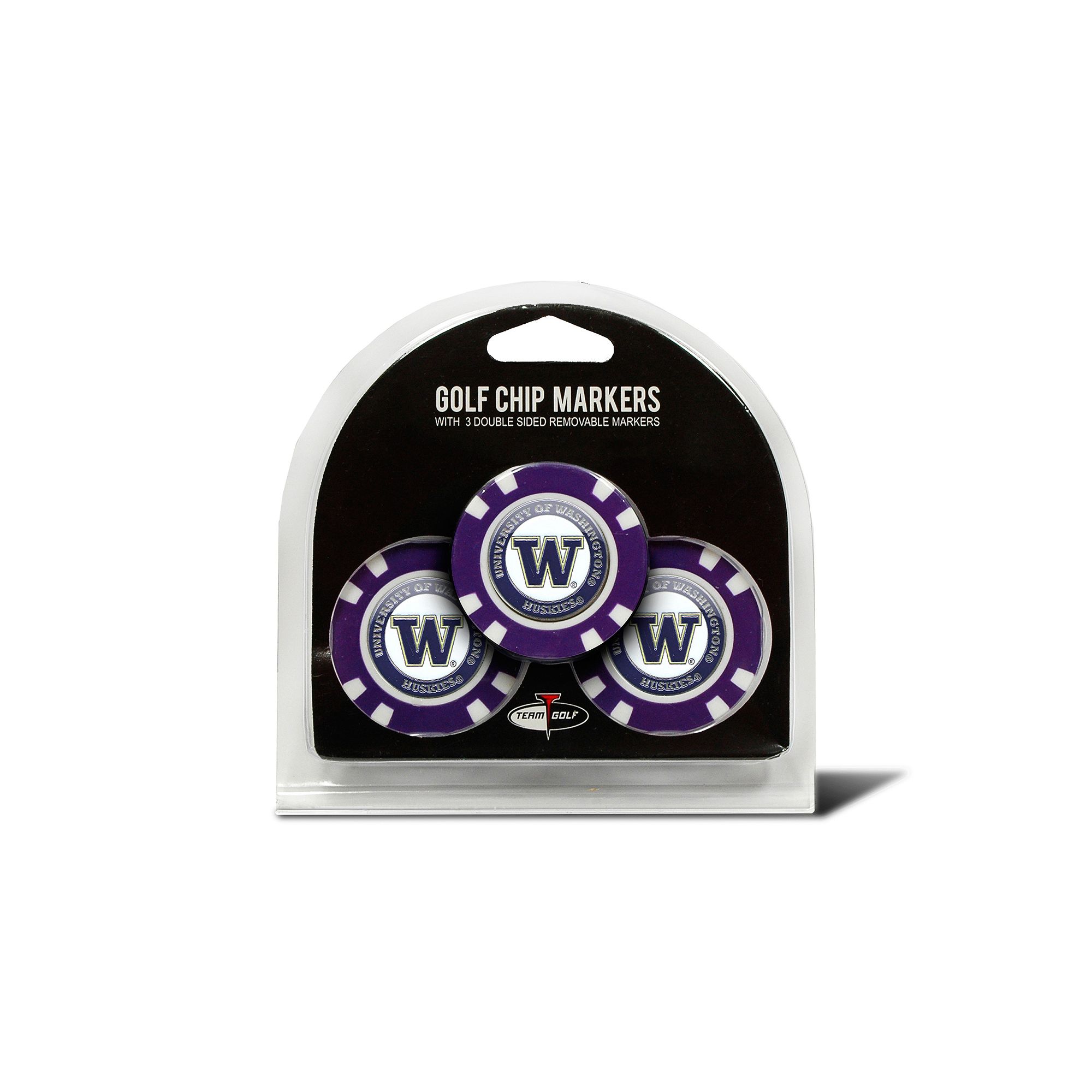 Team Golf Washington Huskies 3-pack Poker Chip Ball Markers, Wst Team