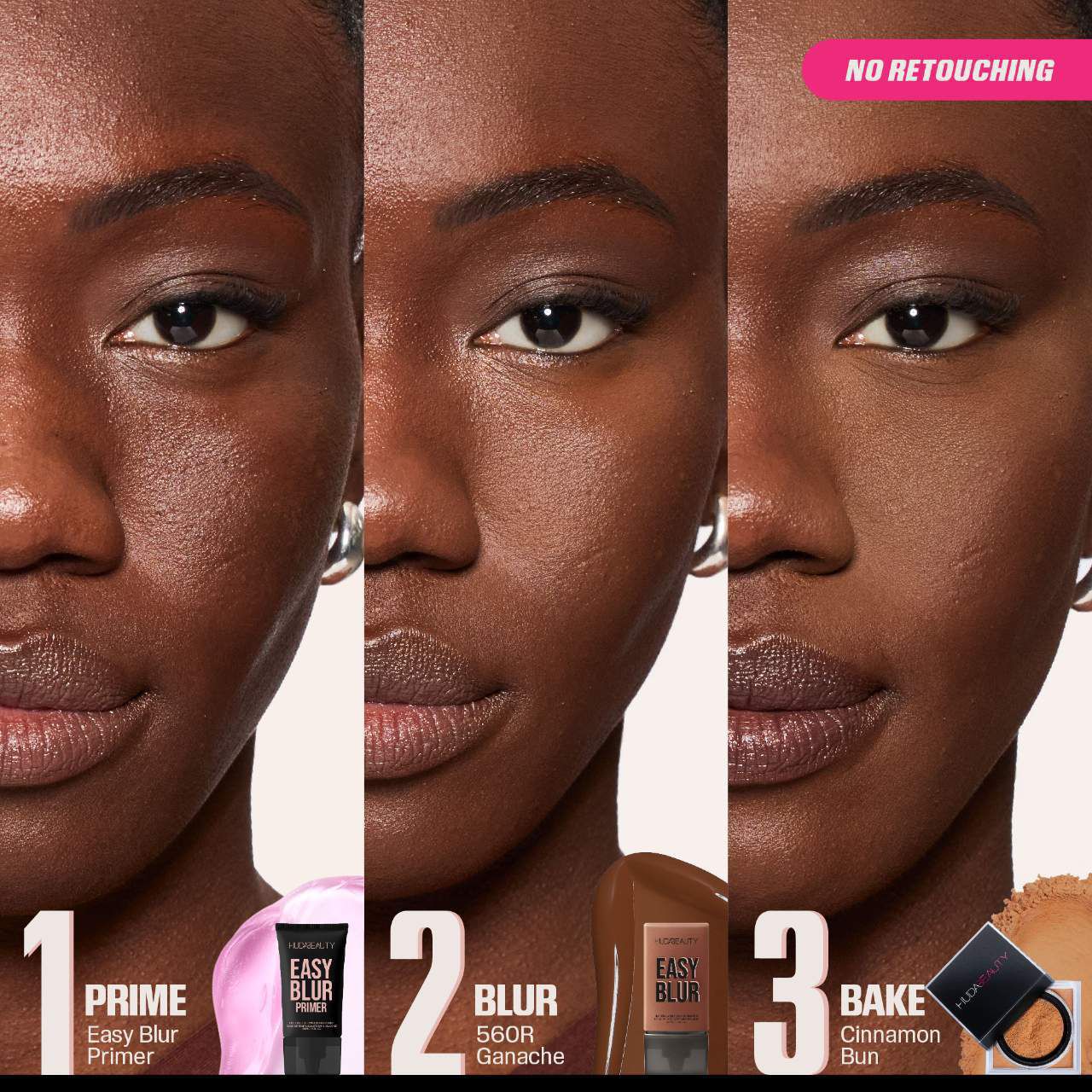HUDA BEAUTY Easy Blur Natural Airbrush Foundation with HUDA BEAUTY Easy Blur Natural Airbrush Foundation with