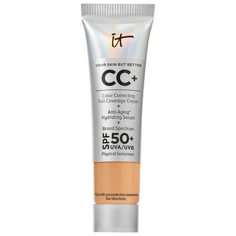 IT Cosmetics CC+ Cream Full Coverage Color Correcting Foundation with SPF 50+, Size: .40Oz, Warm