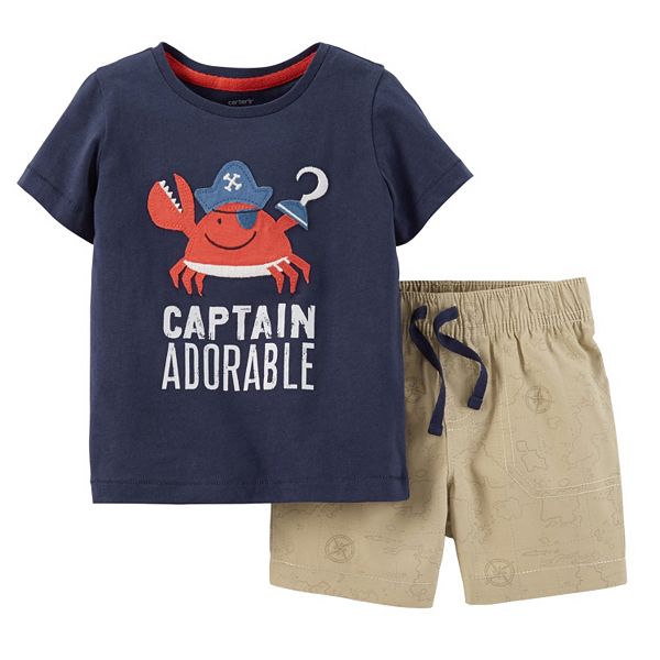 Details about   NWT Carter's Captain Adorable Crab Pirate Shirt and Map Shorts 3 months, $24 