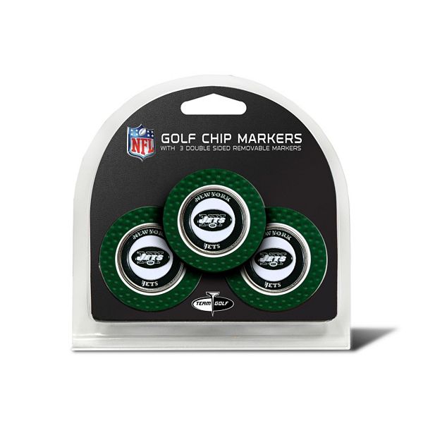 New York Jets NFL Set of 3 Golf Ball Marker Poker Chips