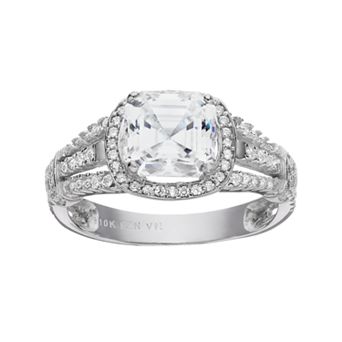 Cubic Zirconia 10k White Gold Ring