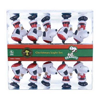Kurt Adler Santa Snoopy 10-Bulb Christmas String Light Set - Indoor & Outdoor