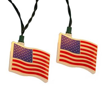 Kurt Adler USA Flag String Light Set