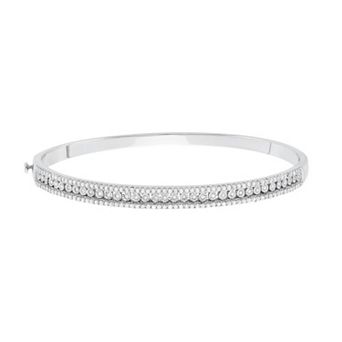 HDI 1 Carat T.W. Diamond Sterling Silver Bangle Bracelet
