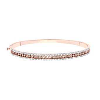HDI 1 Carat T.W. Diamond 18k Rose Gold-Plated Bangle Bracelet