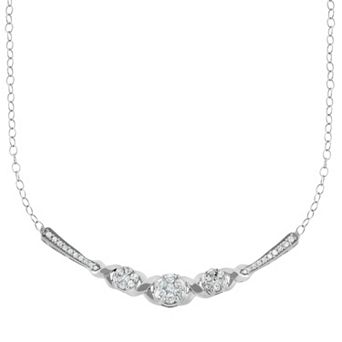 HDI 1/2 Carat T.W. Diamond 10k White Gold "XO" Necklace