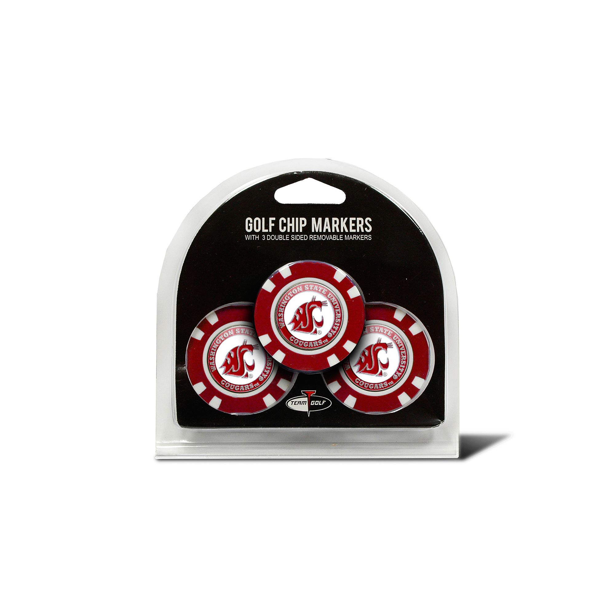 Team Golf Washington State Cougars 3-pack Poker Chip Ball Markers, Wsc Team