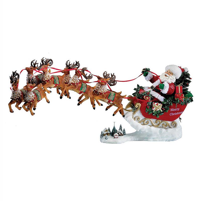 UPC 086131287312 product image for Kurt Adler Musical Santa & Reindeer 2-piece Christmas Decor Set, Multicolor | upcitemdb.com