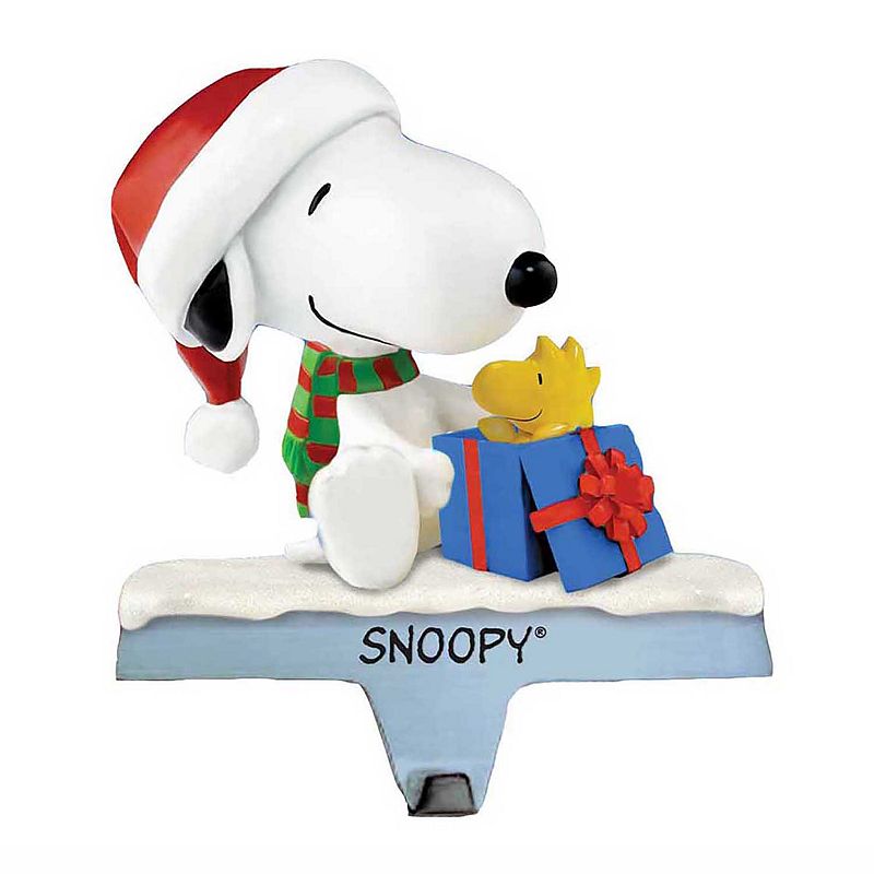 Kurt Adler Snoopy and Woodstock Christmas Stocking Holder, Multicolor