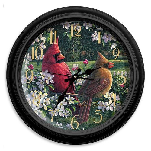 Reflective Art ''Country Music'' Cardinal Wall Clock