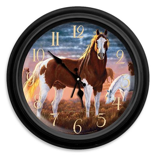 Reflective Art ”The Patriarch” Horse Wall Clock