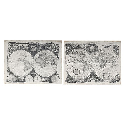 2-piece World Map Wall Decor Set