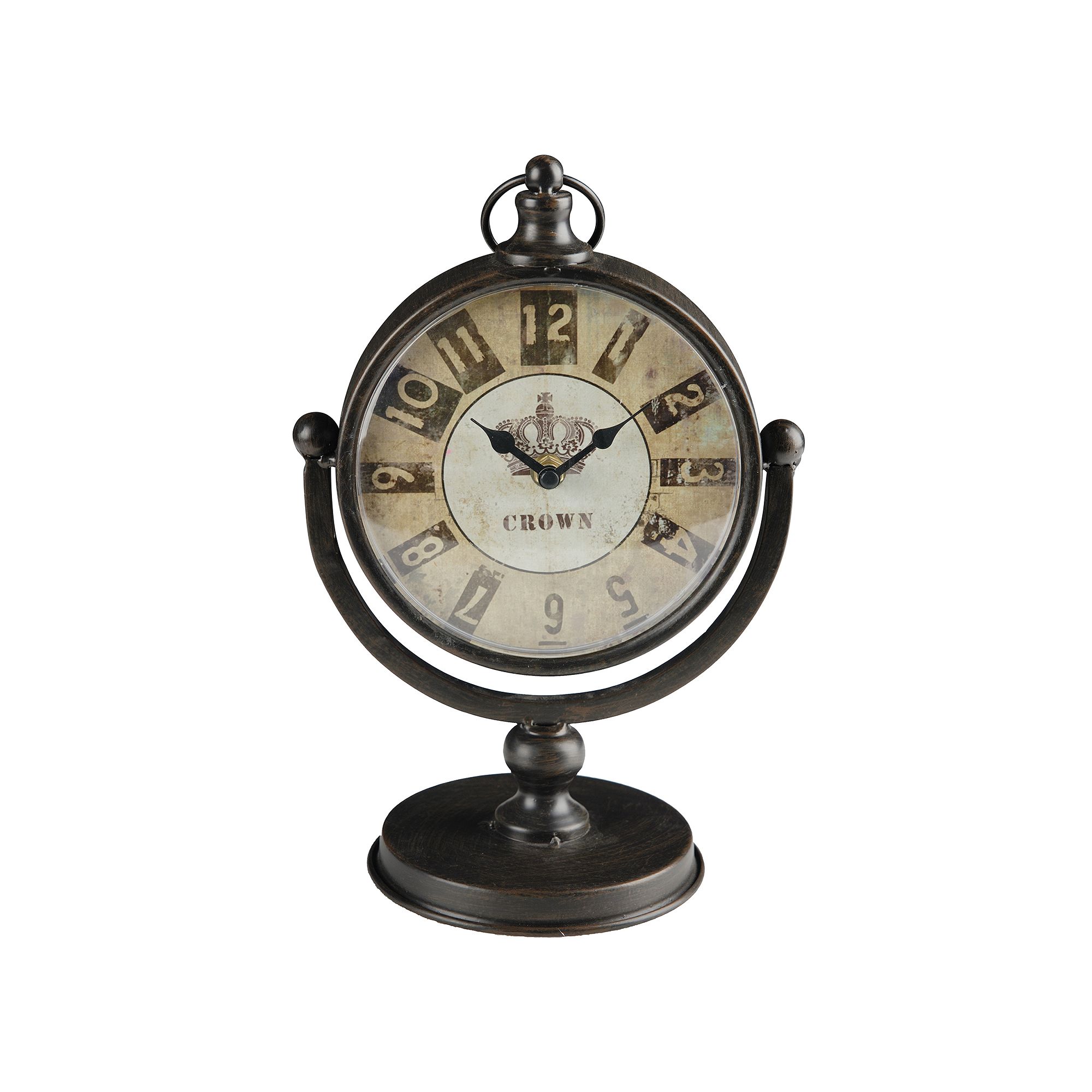 Crown Table Clock, Brown