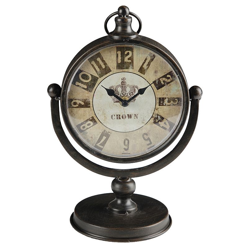 98599712 Crown Table Clock, Brown sku 98599712