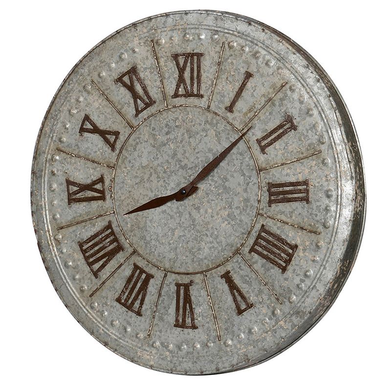 Vintage Metal Wall Clock, Silver