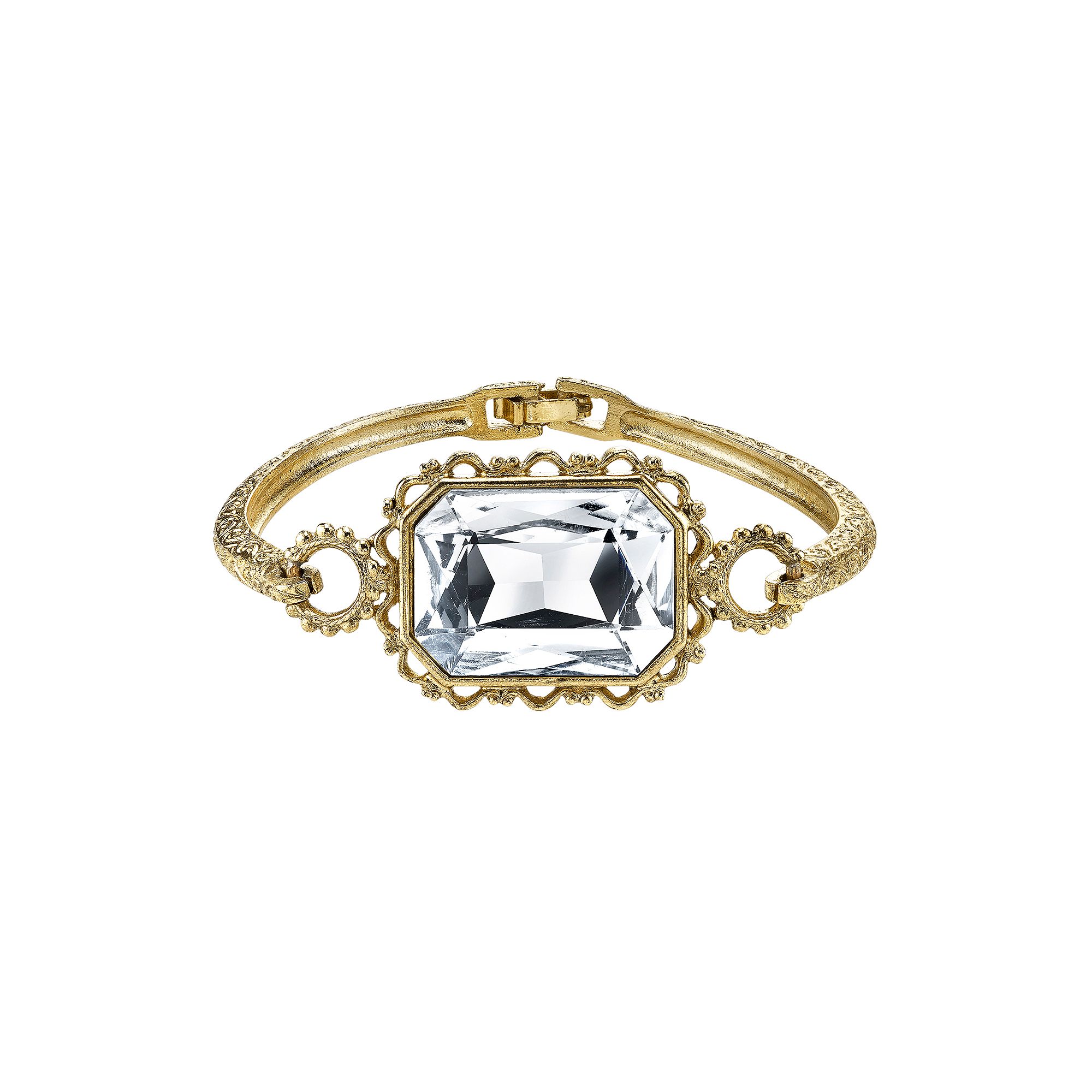 1928 Rectangle Filigree Bracelet, Womens, Size: 7, Gold Tone