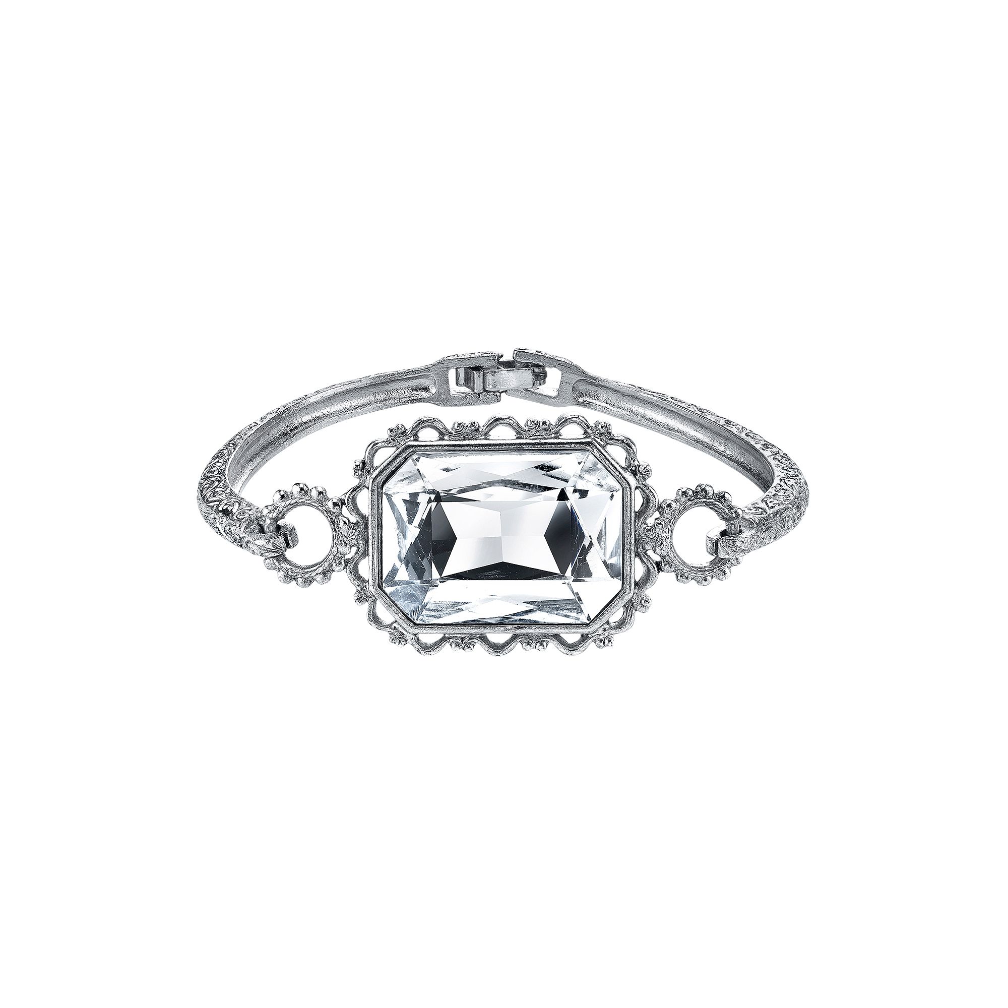 1928 Rectangle Filigree Bracelet, Womens, Size: 7, Silver Tone