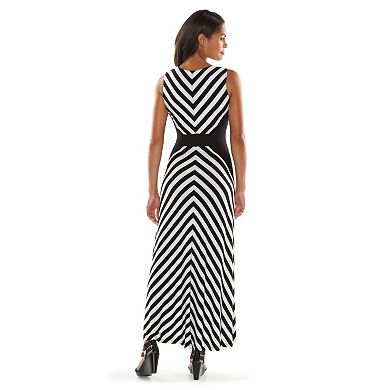 Dana Buchman Mitered Stripe Maxi Dress - Women's