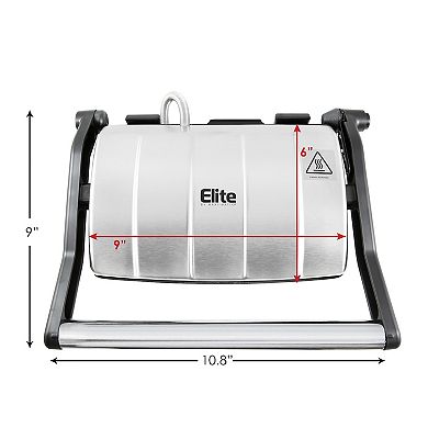 Elite Cuisine 3-in-1 Panini Press and Grill