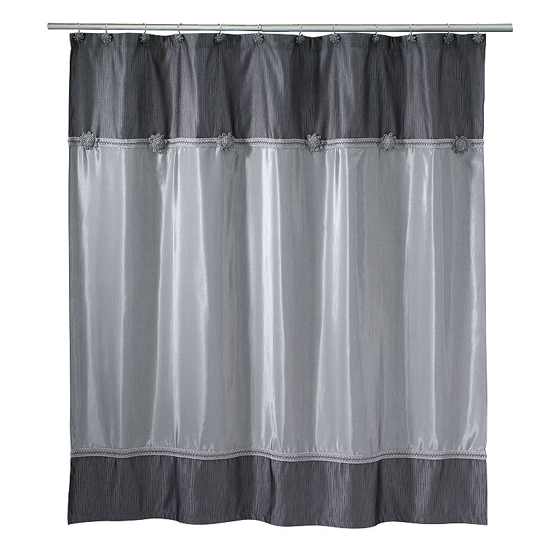 UPC 021864341702 product image for Avanti Braided Medallion Fabric Shower Curtain, Size: 72X72, Gray | upcitemdb.com