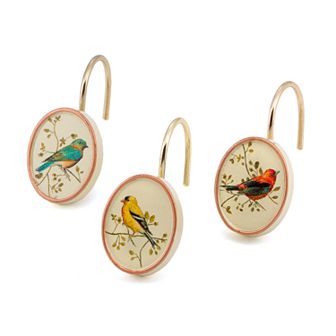 Avanti Gilded Birds 12 pk Shower Curtain Hooks
