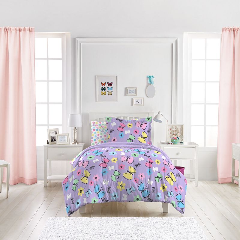 93485560 Dream Factory Sweet Butterfly Bed Set, Purple, Ful sku 93485560