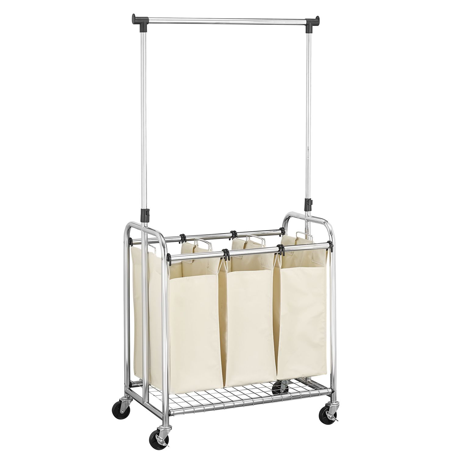 Image for Household Essentials Rolling 3-Bag Laundry Sorter with Removable Garment Rack at Kohl's.