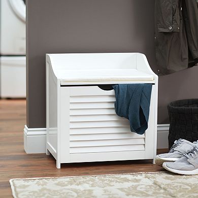 Household Essentials Shutter Laundry Storage Bench