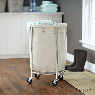 Household Essentials Rolling Round Laundry Hamper