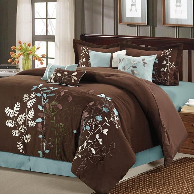 94934339 Chic Home Bliss Garden 8-pc. Comforter Set, Brown, sku 94934339