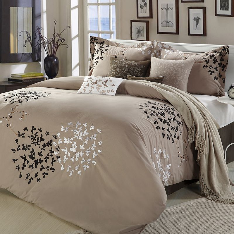 94934865 Chic Home Cheila 8-pc. Comforter Set, Grey, Queen sku 94934865