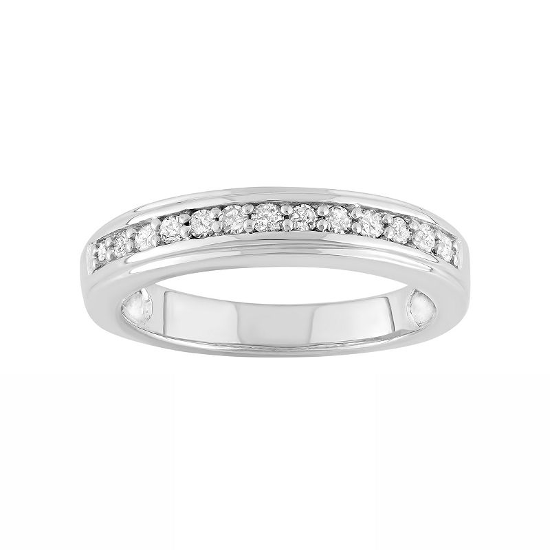 1/4 Carat T.W. Diamond Sterling Silver Ring, Womens, Size: 5, White