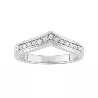 HDI 1/4 Carat T.W. Diamond Sterling Silver V Ring
