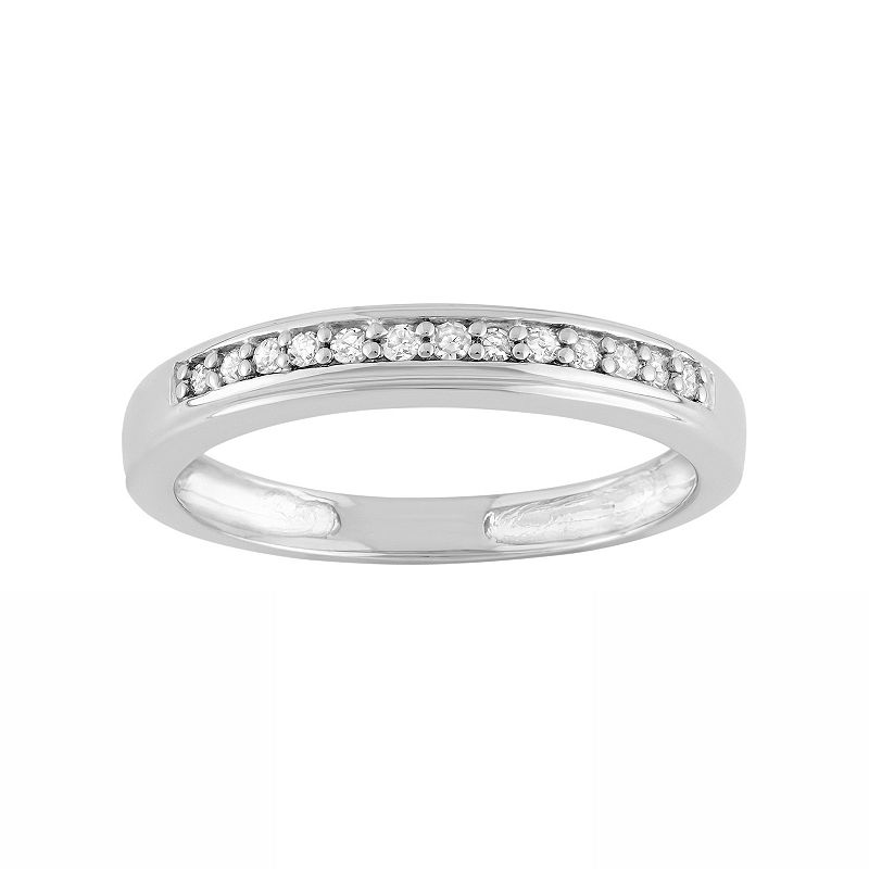 1/10 Carat T.W. Diamond Sterling Silver Ring, Womens, Size: 8.50, White