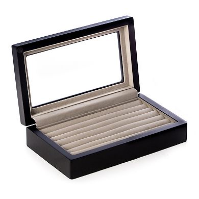 Bey-Berk Matte Wood Cufflink Box - Men