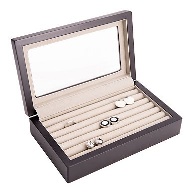 Bey-Berk Matte Wood Cufflink Box - Men