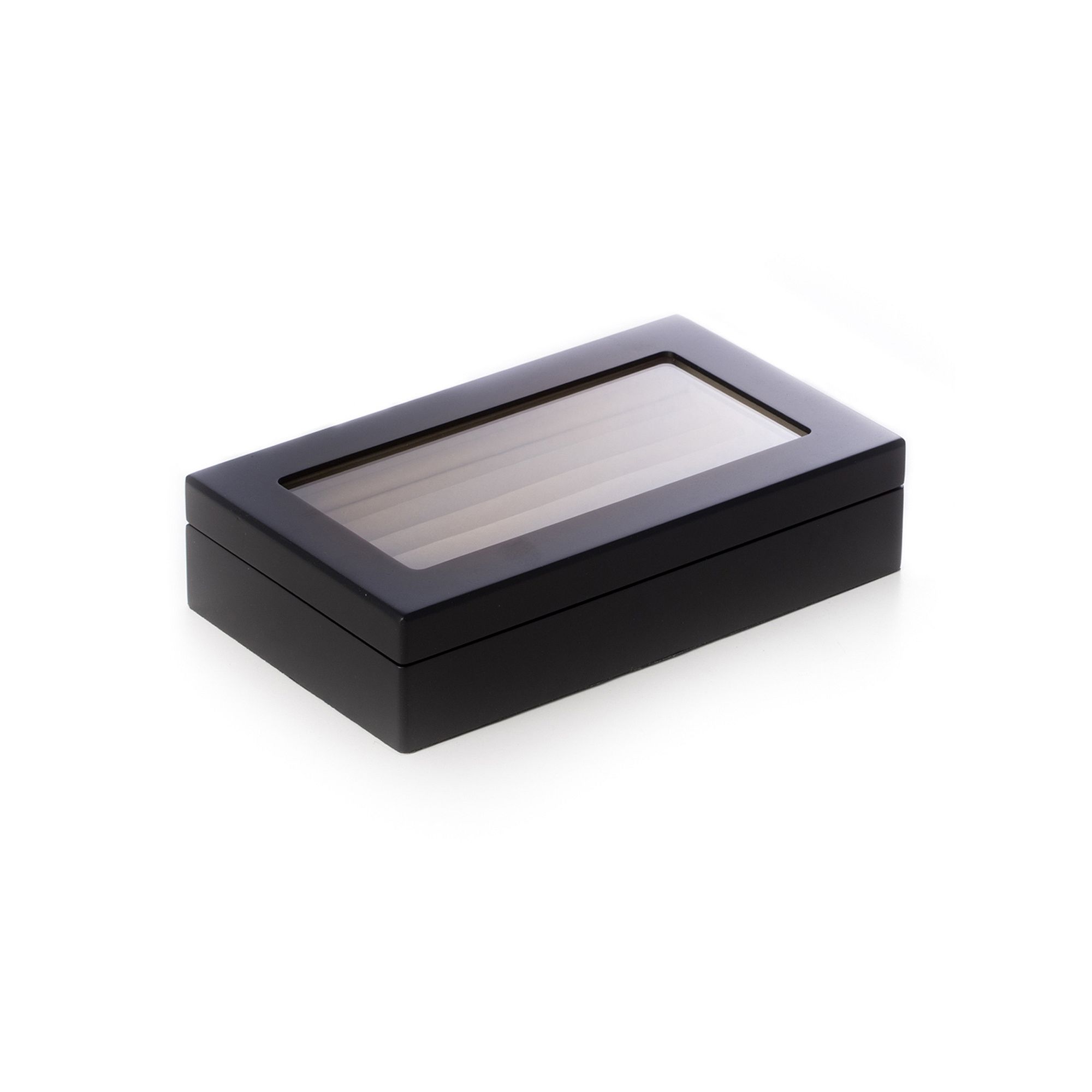 Bey-Berk Matte Wood Cufflink Box - Men, Adult Unisex, Black