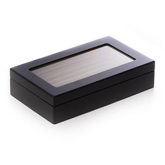 Bey-Berk Matte Wood Cufflink Box - Men