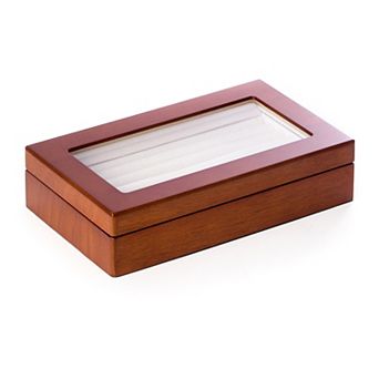 Bey-Berk Matte Wood Cufflink Box - Men