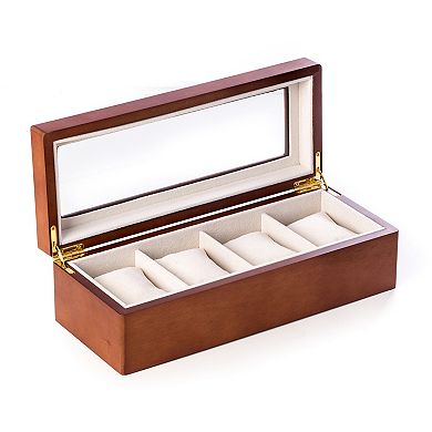 Bey-Berk Wood 4-Slot Watch Box - Men